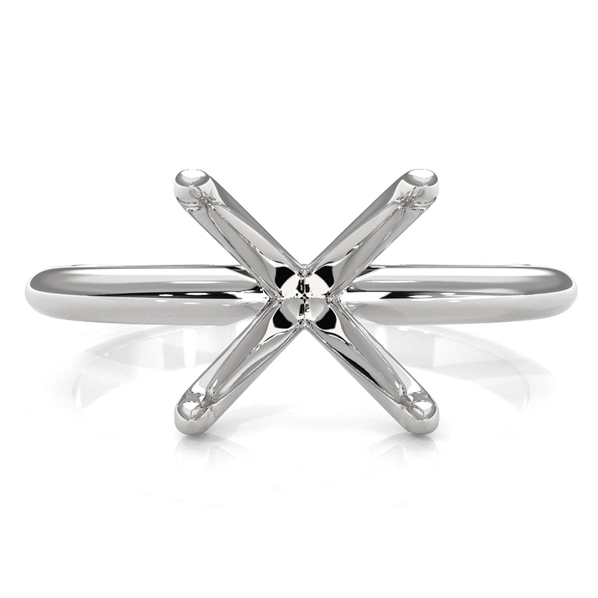 3g Claw Prong Set Solitaire Semi Mount Engagement Ring 2.2mm